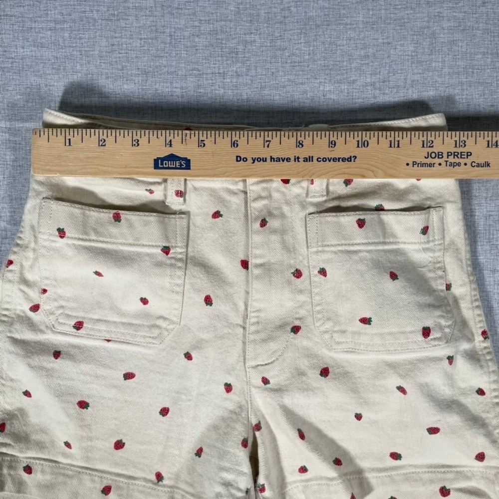 Madewell Strawberry Print High Rise Denim Shorts Womens Size 24 - Picture 8 of 13